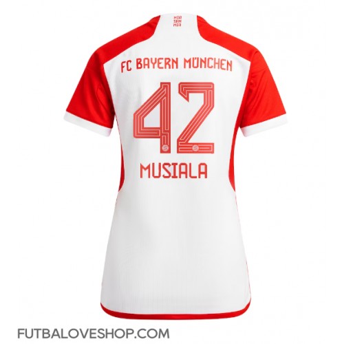 Dres Bayern Munich Jamal Musiala #42 Domáci pre Ženy 2023-24 Krátky Rukáv